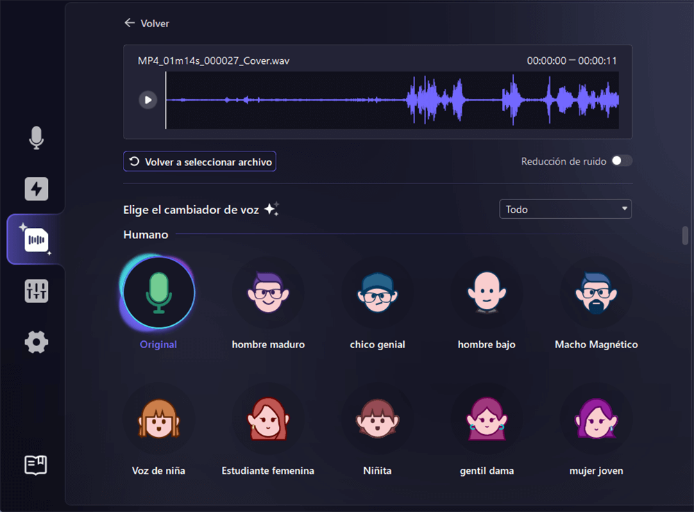lista de voces disponibles
