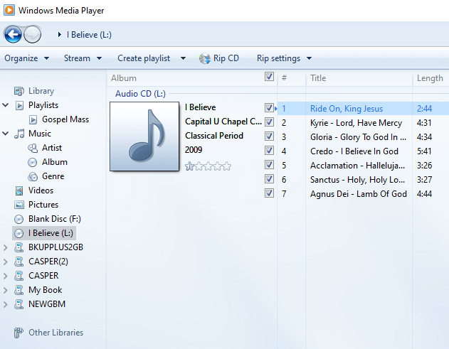 Reproductor Windows Media Convertir CDA mp3