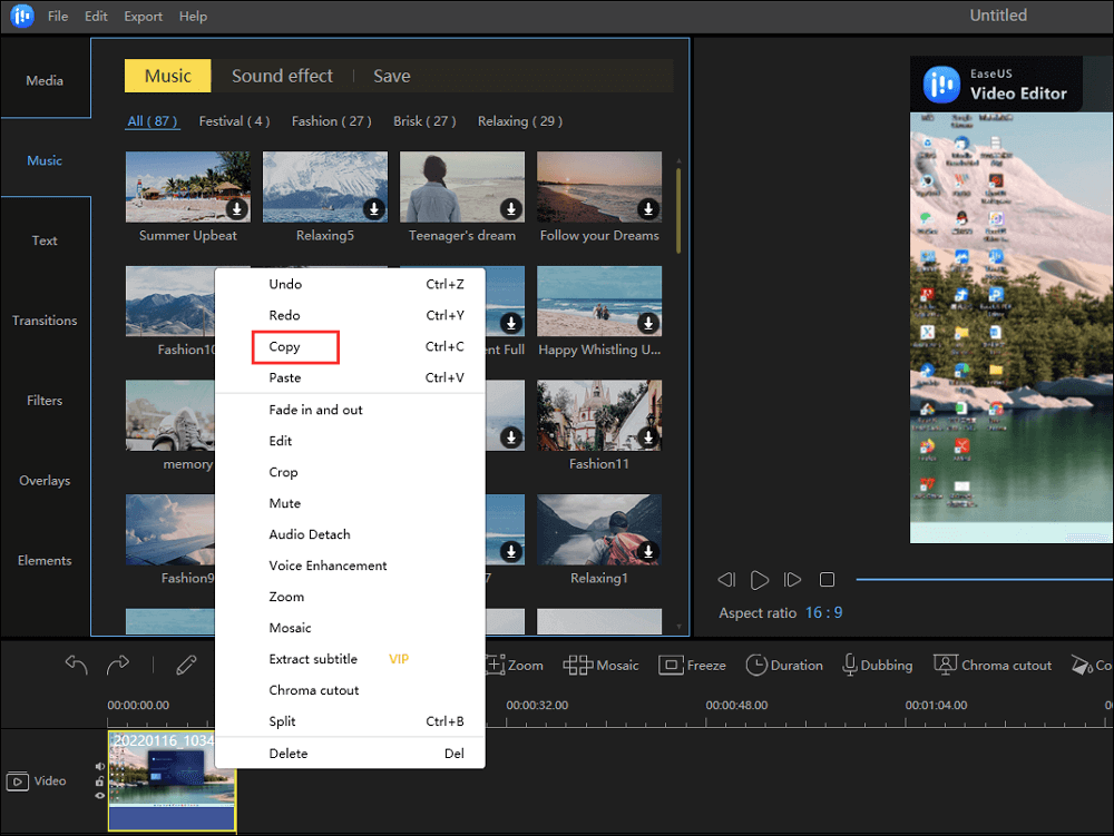 reproduce el vídeo en bucle con easeus